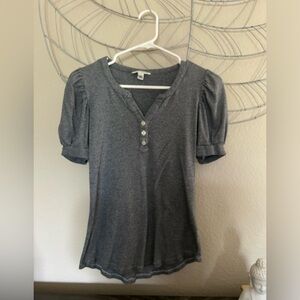 Navy and white striped shirt